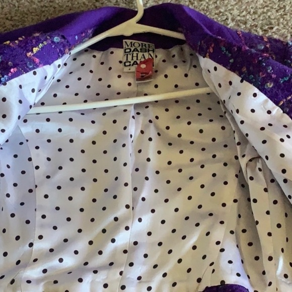 Boucle Purple Vintage Cropped Jacket - Picture 6 of 8